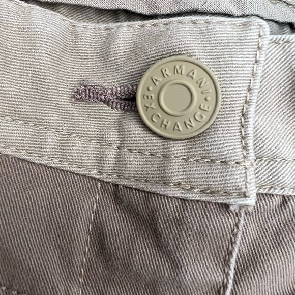 WOMENS ARMANI EXCHANGE KHAKI PATCHWORK KNEE CHINO SIZE 0 CLEAN 28” INSEAM - Picture 9 of 9